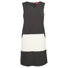 Hugo Boss Black Gabardine Pocket Detail Sheath Dress M