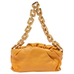 Bottega Veneta Mustard Leather Chain Pouch