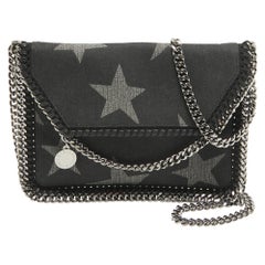 Stella McCartney Black Denim Star Falabella Wallet Crossbody Bag