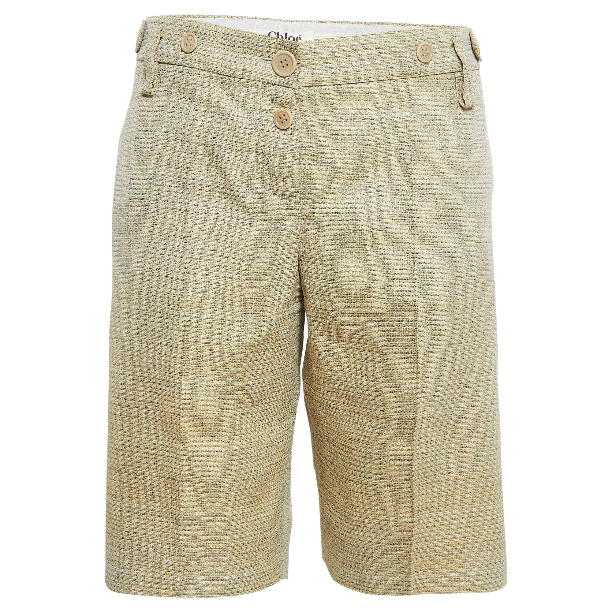 Chloe Beige Patterned Regular Shorts L