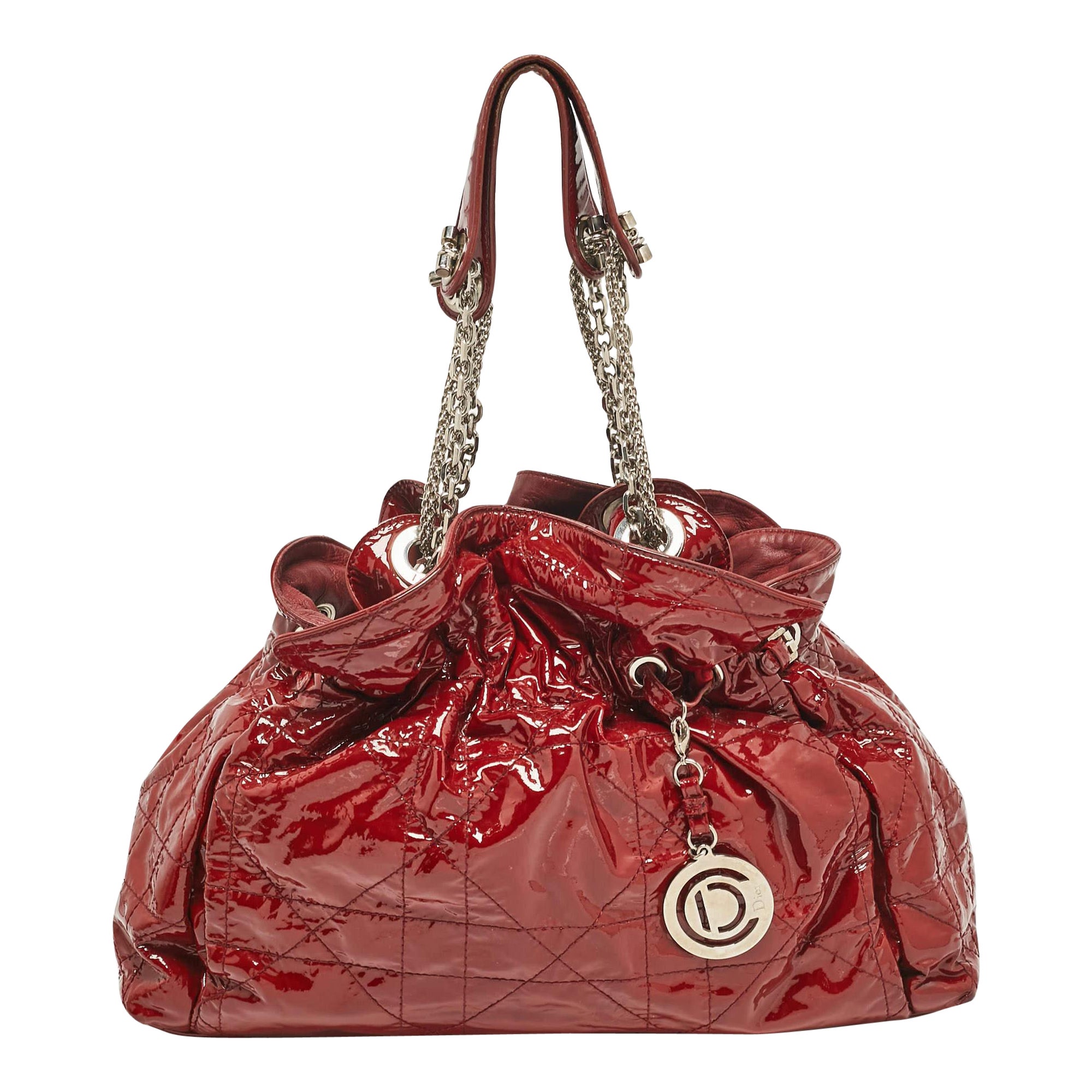 Dior Red Patent Patent Leather Le Trente Tote For Sale