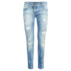 Dolce & Gabbana Blue Distressed Denim Skinny Jeans S Waist 30"