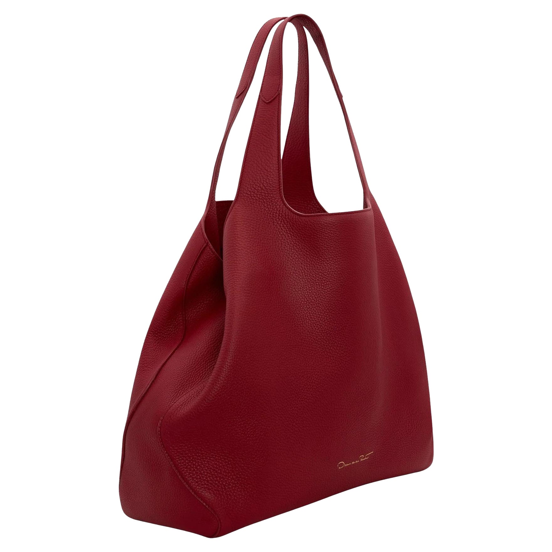 $2990 Nuovo 2025 Oscar De La Renta "The Topaz" Borsa Tote in pelle di vitello