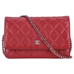 Chanel Caviar Leather Wallet On A Chain