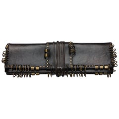 Rare Tom Ford for Yves Saint Laurent S/S 2002 Runway Brown Ring Leather Clutch