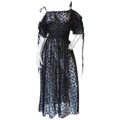 Vintage 1980s Yves Saint Laurent Black Lace Gown