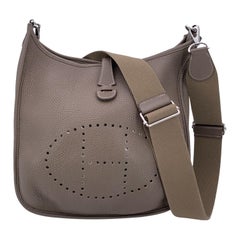 Hermes Taupe Leather Evelyne III 29 Shoulder Crossbody Bag