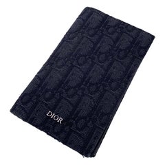 Tarjetero Bifold Vertical de Lienzo Jacquard Negro Christian Dior