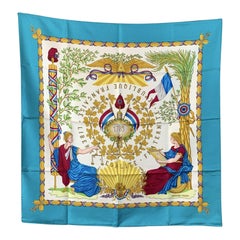 Hermes Vintage Vintage Seide 1789 Liberte Egalite Fraternite Schal Metz