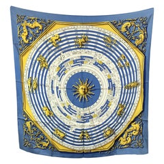 Hermes Vintage Silk Scarf Astrologie Dies et Hore 1963 Faconnet