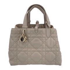 Christian Dior Beige Cannage Leather Quilted Toujours Tote Bag