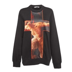 Givenchy Sweatshirt aus Baumwolle mit schwarzem Applique-Fun-Motiv und Kreuzmotiv M