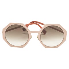 Fendi Peach/Brown Gradient FF0152/S Geometric Sunglasses