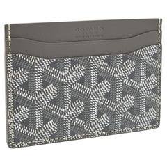 Portacarte Saint Sulpice in tela spalmata e pelle Goyard grigio