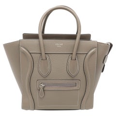 Celine Beige Leather Micro Luggage Tote