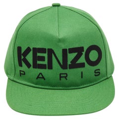 Kenzo Gorra de béisbol de algodón verde con logo estampado de rebaño Talla única