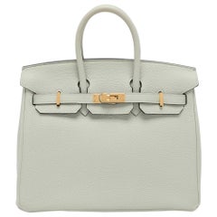 Hermes Gris Neve Togo Leather Birkin 25 Bag