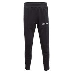 Palm Angels Black Logo Print Jersey Classic Slim Track Pants L