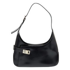 Salvatore Ferragamo Black Leather Hobo