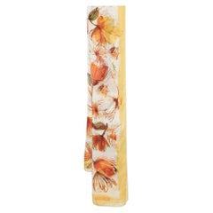 Moschino Larioseta Yellow  Floral Print Silk Stole
