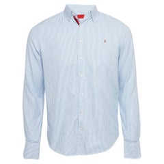 CH Carolina Herrera Camisa de algodón pata de gallo azul S