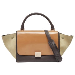 Celine Multicolor Nubuck  Borsa a trapezio piccola in vernice e pelle con manico superiore