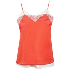 Camisola de crepé y satén naranja/blanco Maje Conjunto de 2 M/L