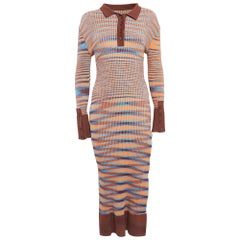 Jacquemus Vestido Midi La Robe Zucca de Punto Marrón M