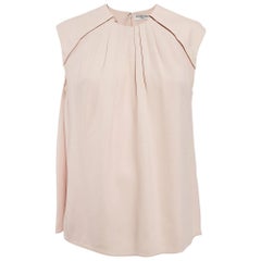 Balenciaga Blush Pink Crepe Ruched Neck Top S