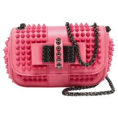 Christian Louboutin Pink Leather Sweet Charity Crossbody Bag