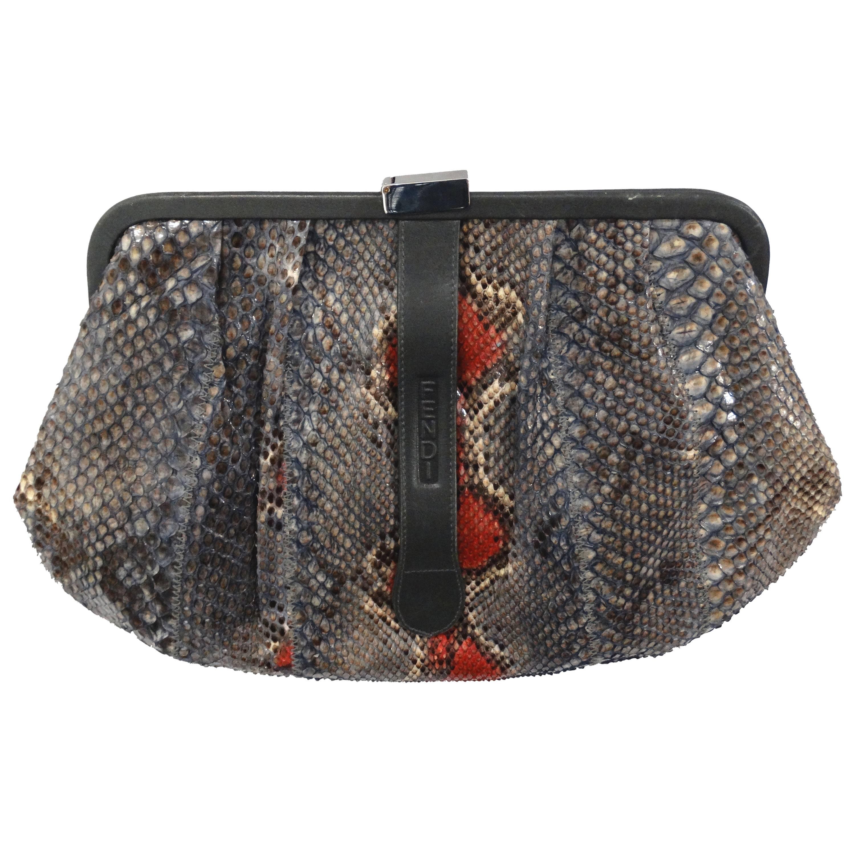 Rare 1980s Fendi Snakeskin Crossbody Bag For Sale