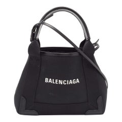 Balenciaga Lienzo Negro Piel Tote XS