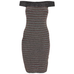 M Missoni Mehrfarbiges schulterfreies Minikleid aus Lurex-Strick M