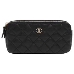 Chanel Black Quilted Leather CC Wallet On Chain