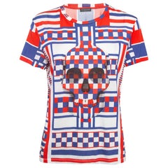 Alexander McQueen Multicolor Skull Print T-Shirt mit Rundhalsausschnitt M