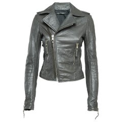 Balenciaga Green Leather Biker Jacket M