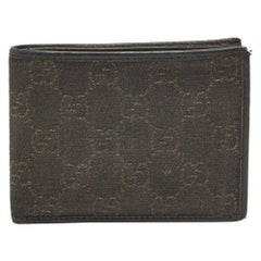 Gucci Dark Brown GG Canvas and Leather Bifold Wallet