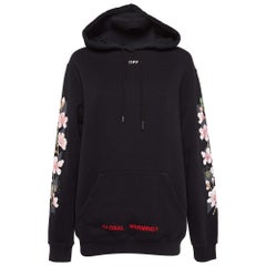 Sudadera con capucha Off-White negra con estampado de cerezos en flor Virgil Abloh S