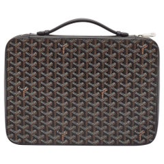 Goyard Porte-documents Universel Compagnon en toile et cuir enduite Goyardine noire