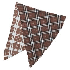 Burberry Brown Checked Jersey Triangular Scarf