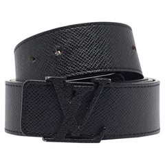 Louis Vuitton Black Leather LV Initiales Belt 100CM