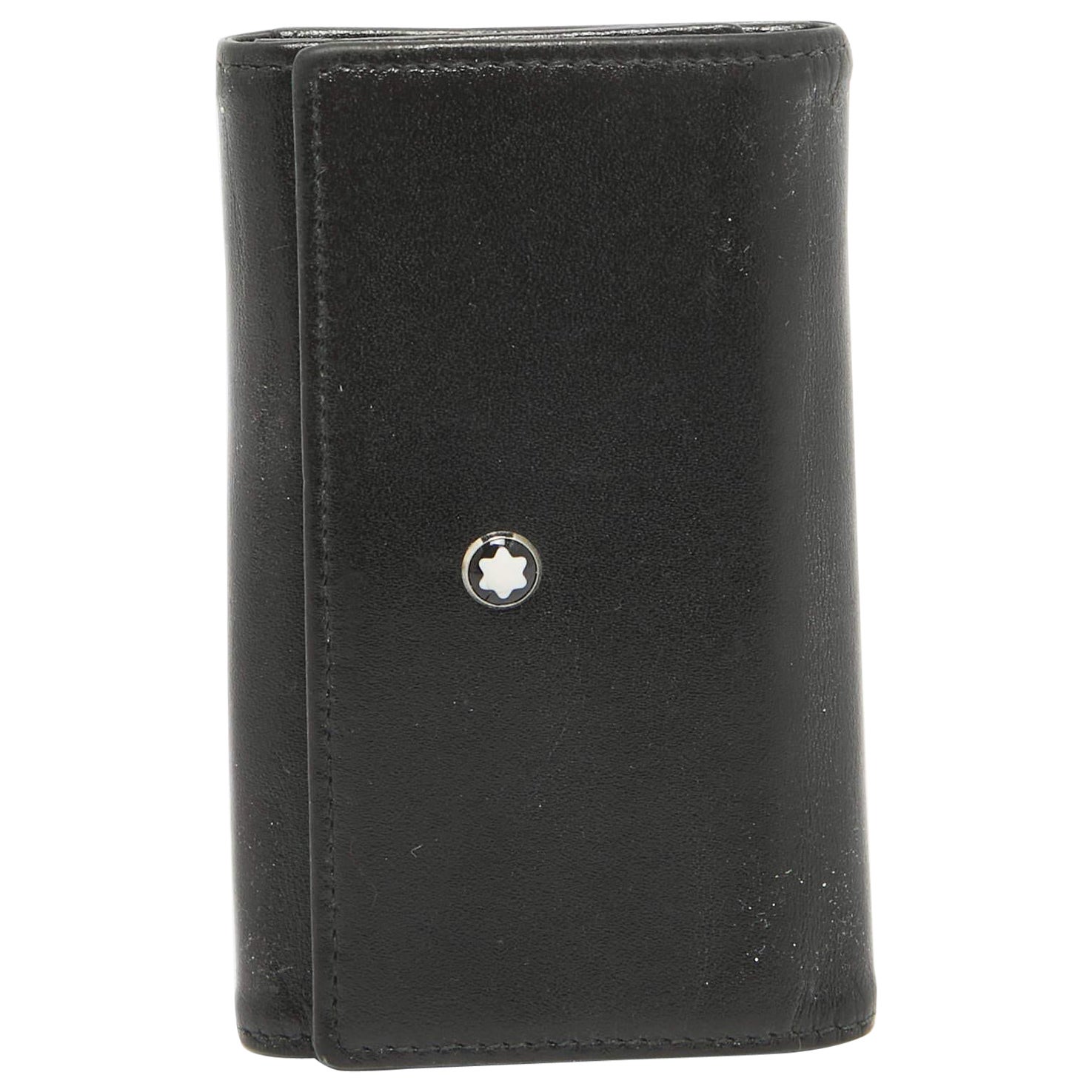Montblanc Black Leather Meisterst&uuml;ck 6 Key Case For Sale