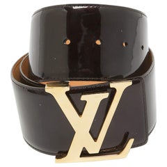 Louis Vuitton Amarante Vernis Leather LV Facettes Wide Belt 75CM