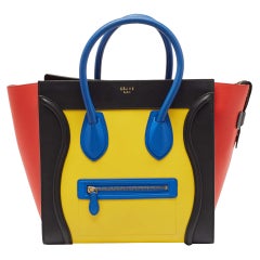 Celine Multicolor Leather Mini Luggage Tote