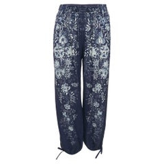 Chloé Blue/Beige Floral Print Crepe Harem Pants S