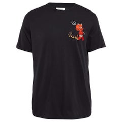 Sandro x Hot Stuff Black Embroidered Crew Neck T-shirt L