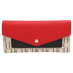 Portafoglio Trifold in pelle e tela Coates multicolore di Carolina Herrera