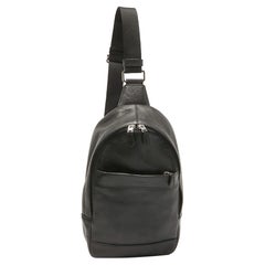 Coach Black Leather and Mesh Charles Sling Backpack