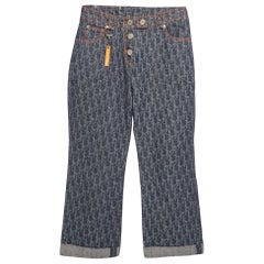 Dior Blue Flight Monogram Totter Denim Jeans S (Waist 27")