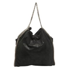 Stella McCartney - Tote Falabella nera in shaggy